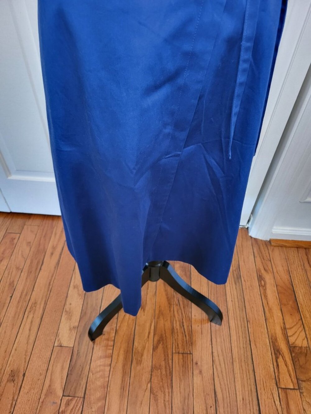 NWT Alfani Navy Blue Faux Wrap Midi Skirt 6 Old Money Preppy Nautical Classic - Picture 6 of 11